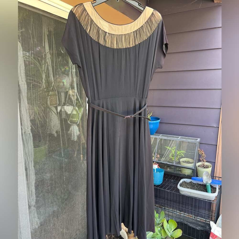Late 40’s/Early 50’s Black Dress with Belt